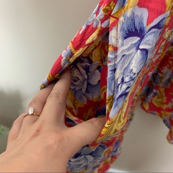 31. [American Eagle] Pink Floral Print High Neck Halter Swing Dress - Picture 9 of 11